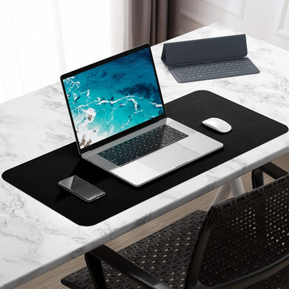 TIERNO Desk Pad, PU Leather Desk Mat, Extended Mouse Pad, Waterproof Desk Blotter Protector, Ultra Thin Large Laptop Keyboard Mat, Non-Slip Desk Writing Pad for Office Home