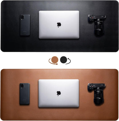 TIERNO Leather Desk Mat, Mouse Pad Large, Computer Table Mat, Reversible Extended Laptop Pad for Desk