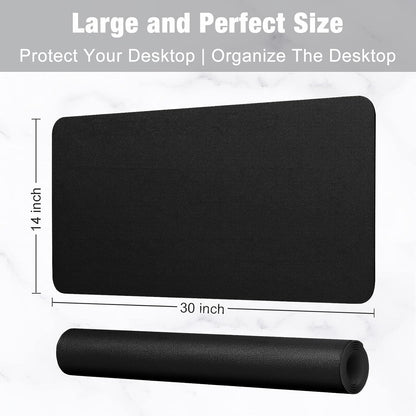 TIERNO Desk Pad, PU Leather Desk Mat, Extended Mouse Pad, Waterproof Desk Blotter Protector, Ultra Thin Large Laptop Keyboard Mat, Non-Slip Desk Writing Pad for Office Home